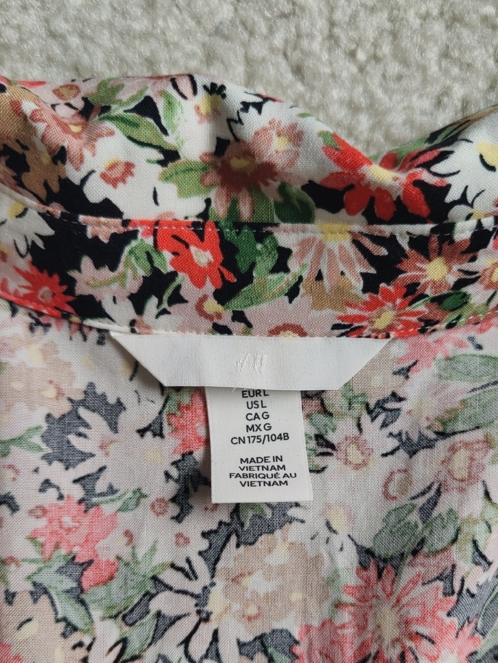 H&M Floral Balloon-sleeved Button Down shirt dress Y2K Cottagecore Vintage - Picture 10 of 14